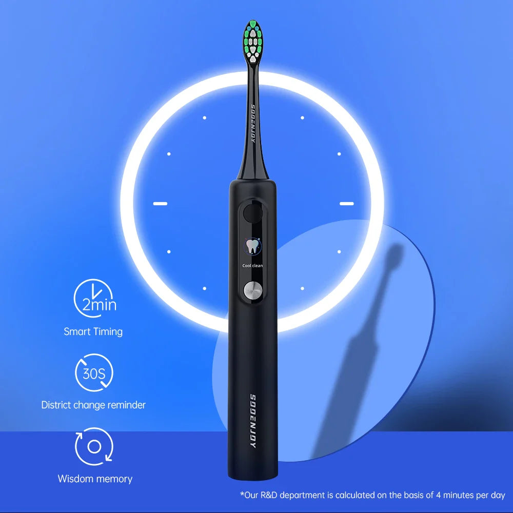 SOOENJOY Sonic Electric Toothbrush NB-1 — Smart LCD Display, DIY Mode, Automatic Teeth Cleaner for Adults