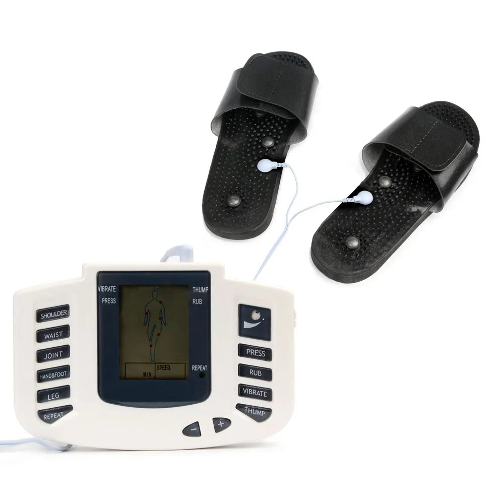 Full Body EMS Muscle Stimulator — Digital TENS Acupuncture Massager with 16 Pads and Meridian Therapy Set