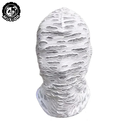 Musion Gothic Punk Face Mask - Distressed Ripped Design Windproof Cover for Skiing, Cycling & Street Style