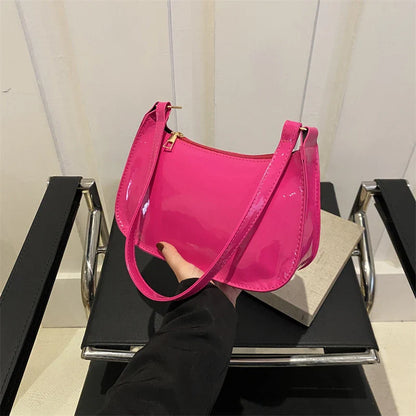 Retro Solid Color PU Leather Shoulder Bag – Fashion Women's Handbag, Casual Designer Hobo Underarm Bag