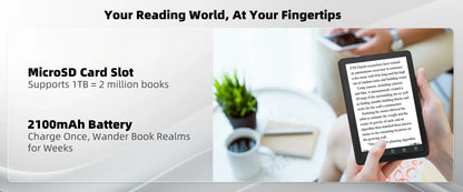 Bigme B6 6" E-Book Reader – E-Ink Display, 36-Level Front Light, Android 14, 4+64GB, Google Play