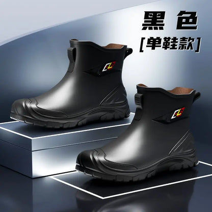2024 Men's Waterproof Water Boots — Non-Slip Rubber Work Shoes for Outdoor Rain, Camping & Fishing