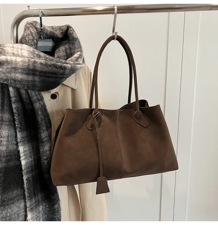 2025 Women’s Faux Suede Handbag – High-Quality, Versatile Large Capacity Shoulder Bag