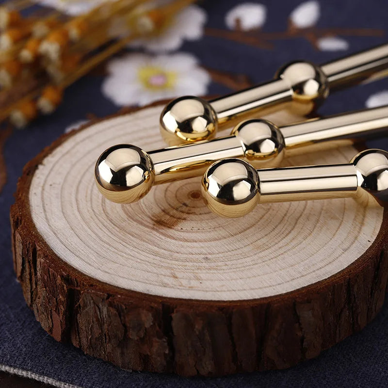 Brass Acupressure Pen – Ear Acupoint Massage Stick for Eyesight Improvement & Meridian Therapy