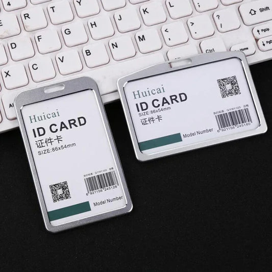 Office Metal ID Badge Holder – Aluminium Alloy Employee Name Cover, Business Case & Credit Card Wallet
