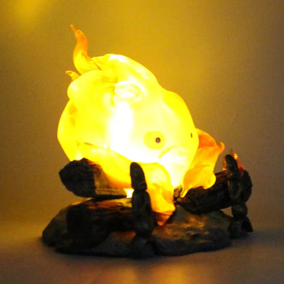 Calcifer 12cm PVC Figure – Kawaii Action Figurine with Light, Desktop Decoration & Kids Birthday Gift