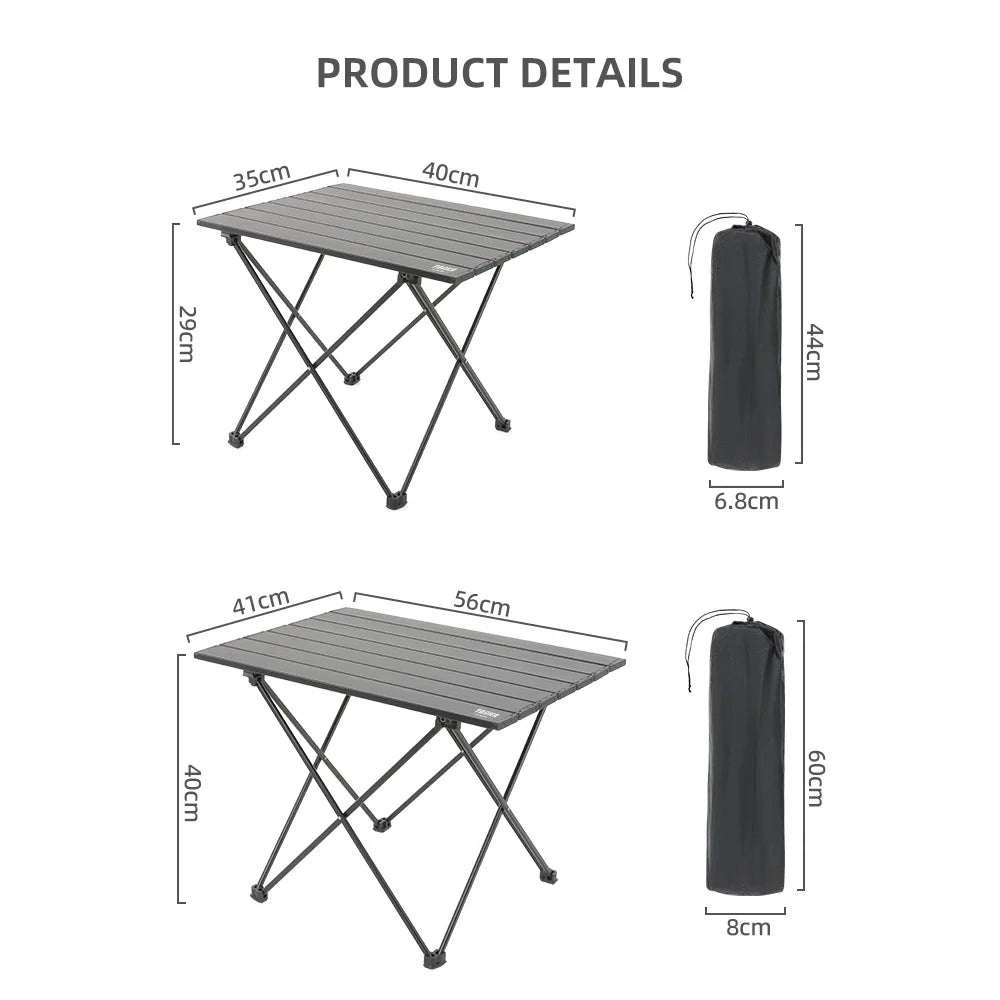 TARKA Foldable Camping Table – Portable Aluminum Alloy BBQ & Picnic Table for Yard, Balcony & Garden Use