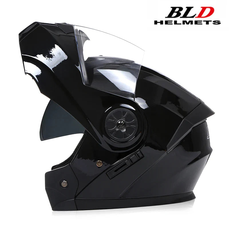 BLD Personalized Full Face Motorcycle Helmet – Dual Lens Modular Flip-Up Casco Moto for Men & Women
