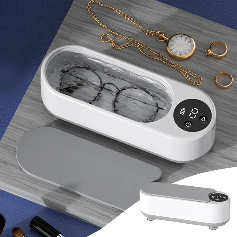 Portable Household Cleaning Machine – 450ML Vibration Cleaner for Rings, Glasses, Makeup Brushes & Jewelry