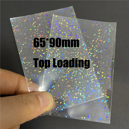 50pcs Heart-Shaped Foil Card Sleeves — 11 Styles, Top-Loading Protector for Pokémon, YGO, Board Games, Photos & K-Pop Cards