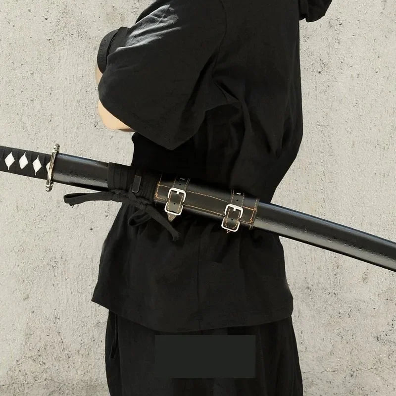Fashion PU Leather Cosplay Sword Holder Belt – Samurai Anime Costume Accessory for Secure Sword Carry & Roleplay Outfit