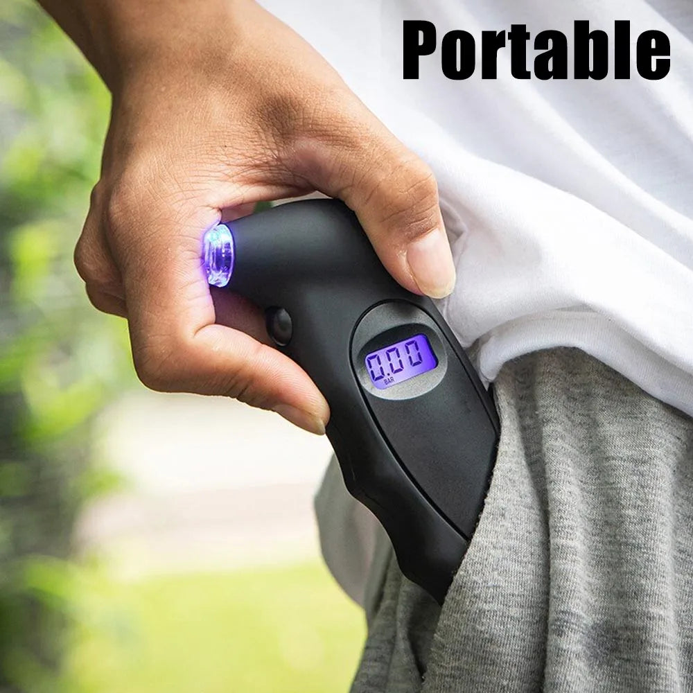 New Digital Tire Pressure Gauge: Backlight LCD Tyre Air Monitoring Meter - High Precision Handheld Tester Tool for Car Truck, up to 150PSI