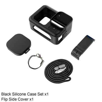 Silicone Case for GoPro Hero 13 Black – Tempered Glass Screen Protector, Protective Film, Flip Battery Cover & Lens Cap