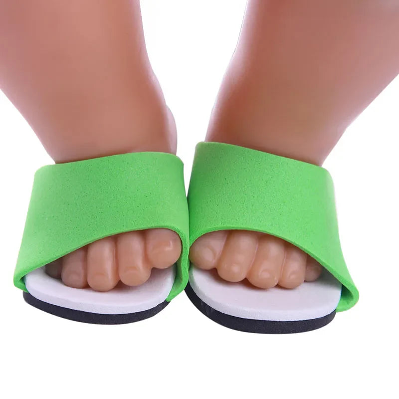 7cm Doll Sandal Shoes for 43cm Born Baby & 18-Inch American Dolls — Accessories for Doll Clothes, Girl’s Toy Gift