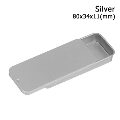 Metal Rectangular Mini Tin Box – Hinged Push-Top Candy, Pill & Small Storage Container