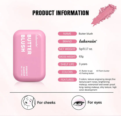 Professional Makeup Powder Blush - 12HR Wear, Vegan Formula, Pink Cream Blusher Palette for Face Cosmetics