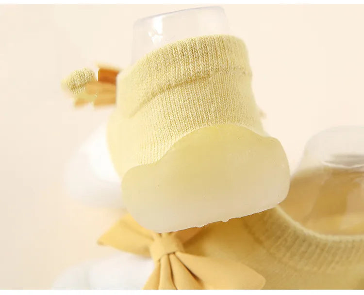 Newborn Baby Shoes — Embroidered Nonslip Socks & Soft Rubber Sole Booties for Boys & Girls