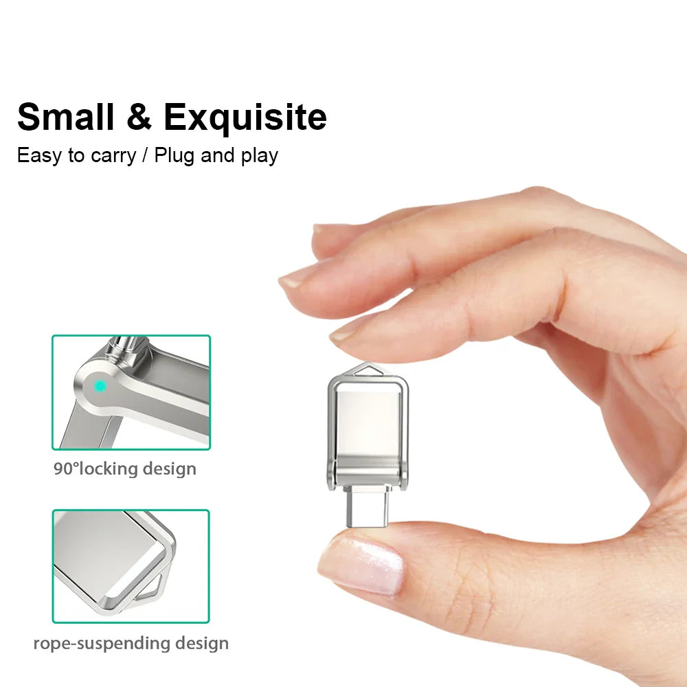 OTG Type-C Pen Drive – Mini Metal USB Memory Stick 32GB to 128GB for Smartphones & Huawei