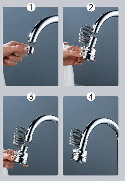 3-Mode Rotating Sink Faucet – 360° Water-Saving Filter Extension for Kitchen