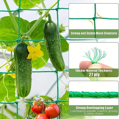 Heavy Duty Garden Climbing Plant Support Net – Durable Nylon Trellis Mesh for Cucumbers, Tomatoes & Fruit Plants