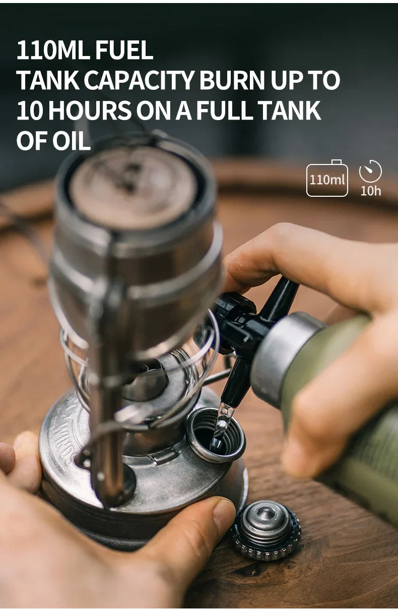 Thous Winds Memory Mini Oil Lamp – Portable Retro Camping Lantern for Hike, Picnic, and Backpacking