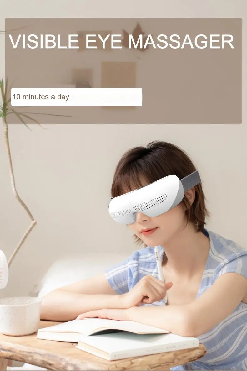 Newest Visible Eye Massager | Smart Airbag Compression Glasses with Bluetooth Music for Better Sleep
