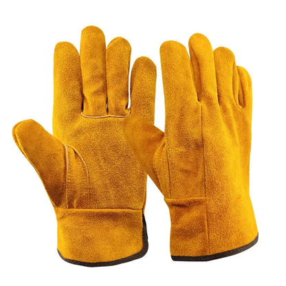 Men's Work Gloves – Soft Cowhide Driver, Hunting, Driving, Farm, Garden & Welding Safety Mechanic Gloves