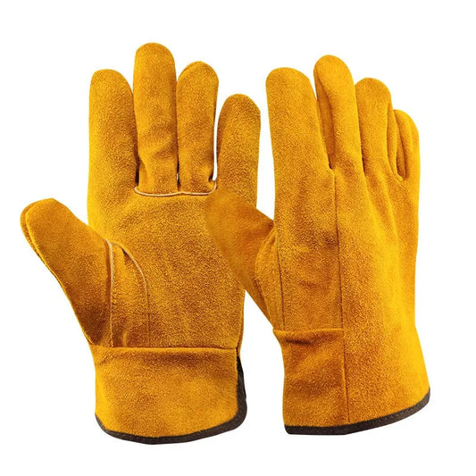 Men's Work Gloves – Soft Cowhide Driver, Hunting, Driving, Farm, Garden & Welding Safety Mechanic Gloves
