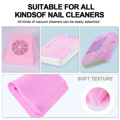 Nail Art Vacuum Dust Collector Filters - 100Pcs Non-Woven Cotton Paper for Manicure Vacuum Cleaners