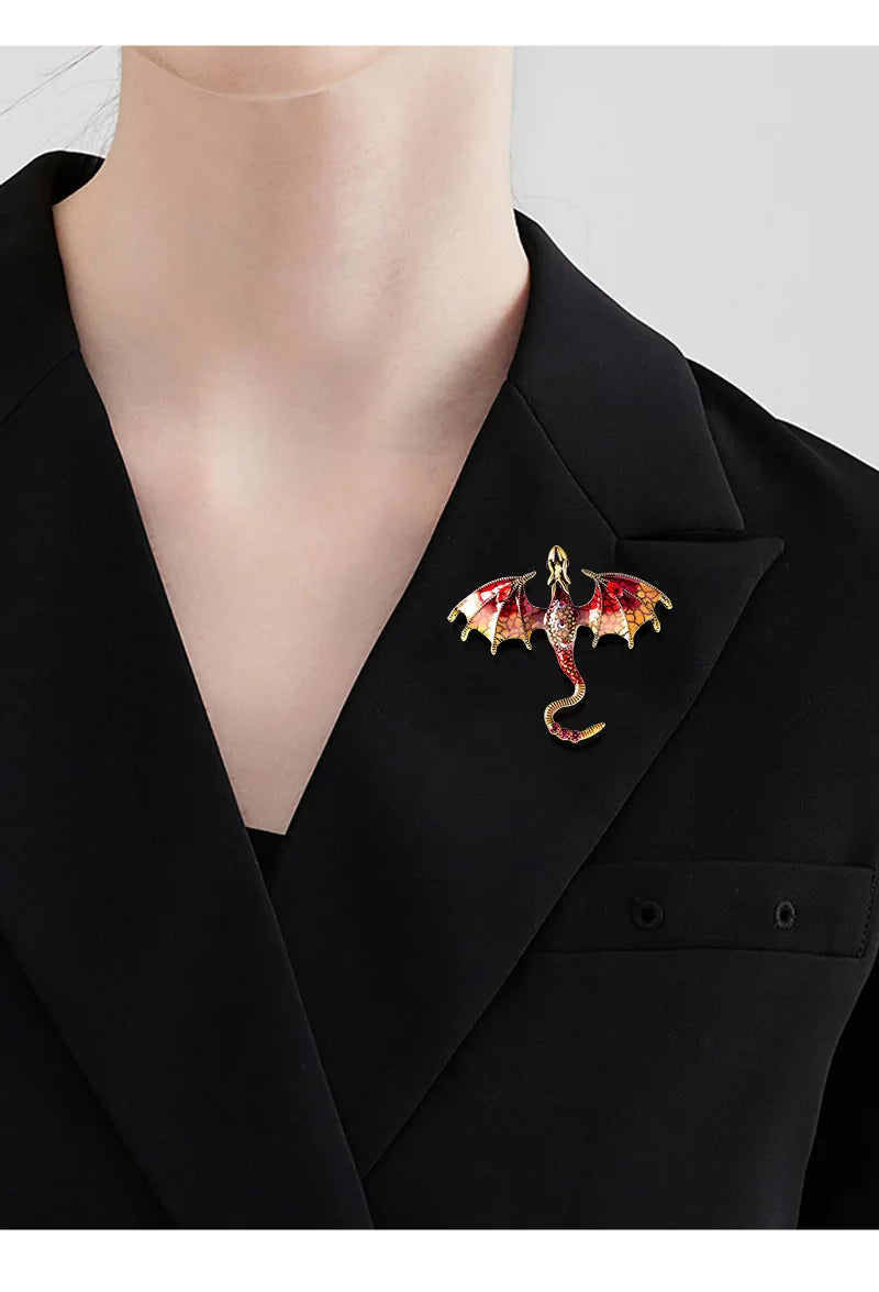 Fly Dragon Enamel Lapel Pins - Brooch for Jeans, Backpacks | Jewelry Clothing Badges | Wedding Gift & DIY Decor for Men