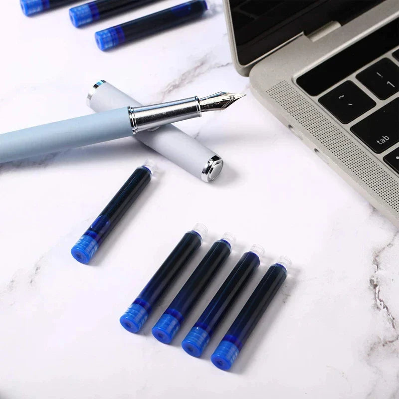 50/100pcs Fountain Pen Ink Cartridges – Black, Blue & Red Refill Set (2.6/3.4mm Bore) High-Quality