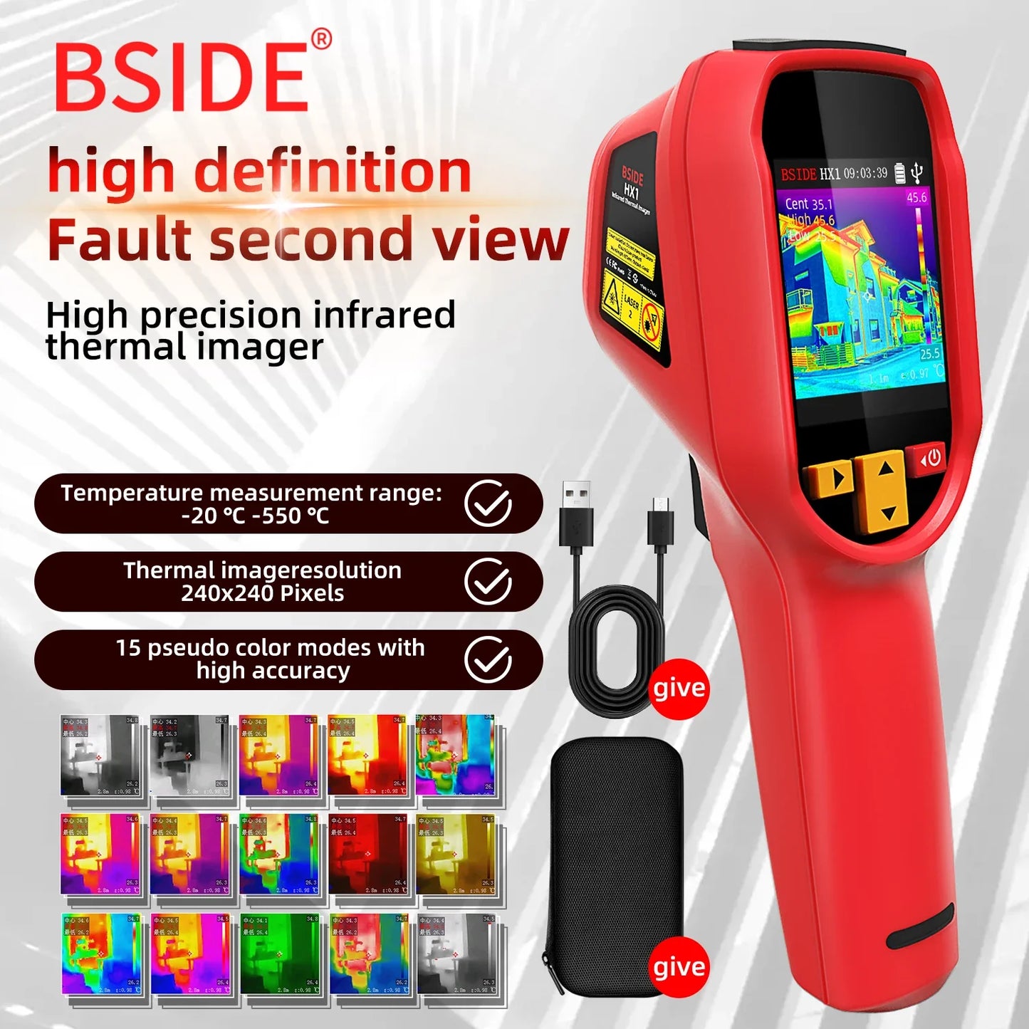 New Style Thermal Imaging Camera – 240x240 Infrared Temperature Meter for PCB Repair & Industrial Pipeline Detection