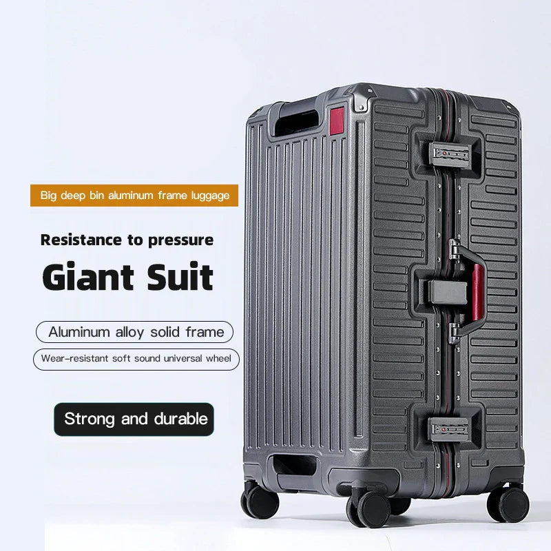 Wide Handle Travel Suitcase – Men’s and Women’s 20/24/26-Inch Carry-On Luggage with PC Aluminum Frame Trolley Case