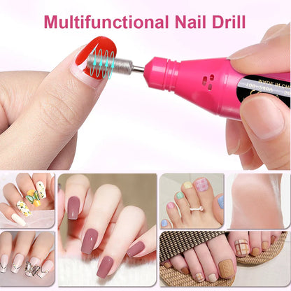LINMANDA 6-in-1 Electric Nail Drill Kit – Portable Manicure Machine for Nail Filing, Polishing & Removal Tools