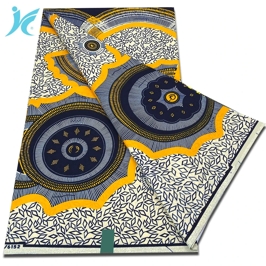 Classic African Wax Fabric - 100% Cotton Soft Ankara Pagne for Women's Dresses