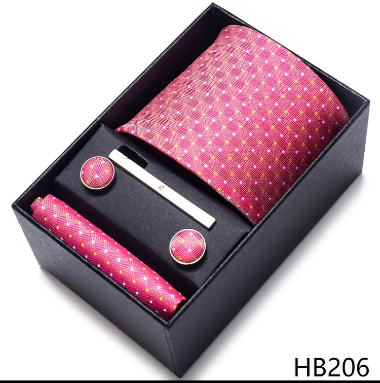 Men’s Tie and Pocket Square Gift Set – 2023 Mixed Colors Paisley Necktie in Box, Wedding Suit Accessory