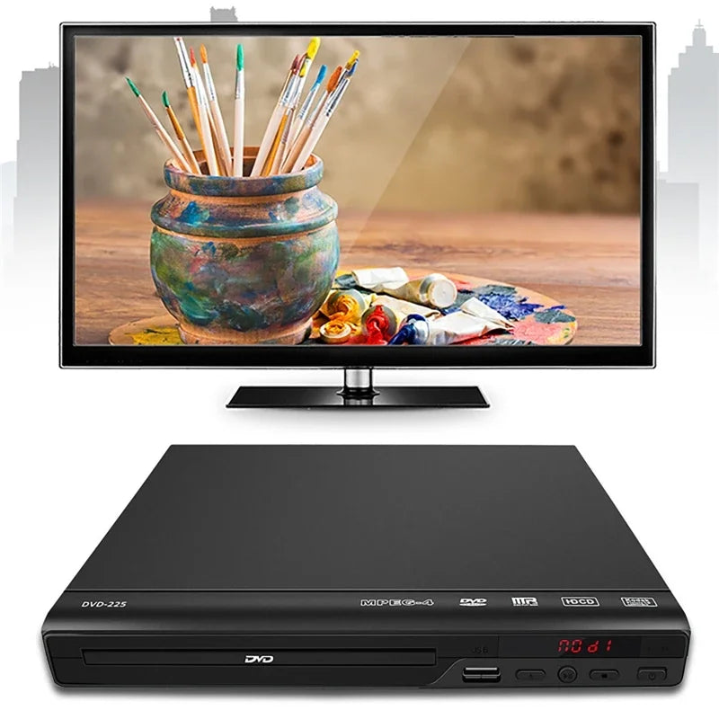 Multi-Region Full HD 1080P DVD Player – Multimedia Digital TV Disc Player for DVD, CD, MP3, MP4, RW, VCD, Home Theater System
