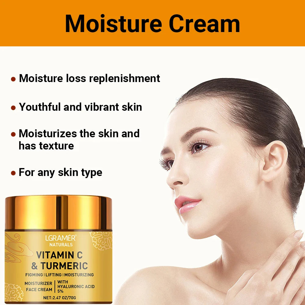 Turmeric Vitamin C Face Cream – Retinol Moisturizer for Firming, Repairing & Brightening Skin