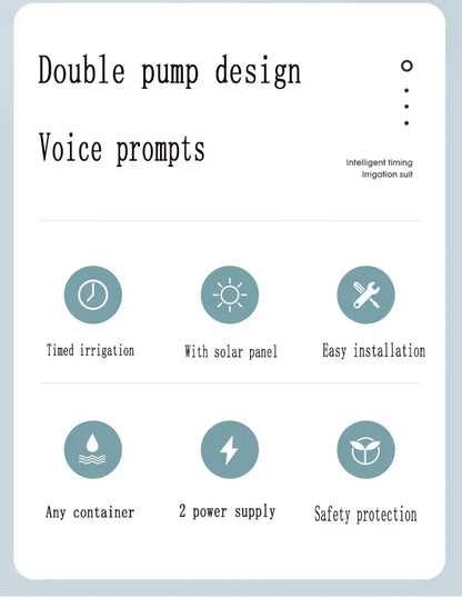 Solar Drip Irrigation System with Dual Pump & Timer | Automatic Plant Watering Device for Gardens