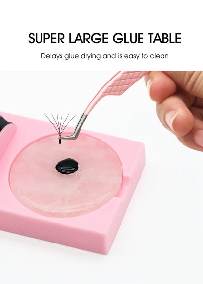 Reusable 2 in 1 Acrylic False Lashes Stand Pad & Glue Holder – Eyelash Grafting Assistor Tool
