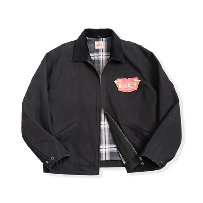 Maden Retro Canvas Jacket - Heavyweight Detroit Work Coat with Pockets & Lapel Collar