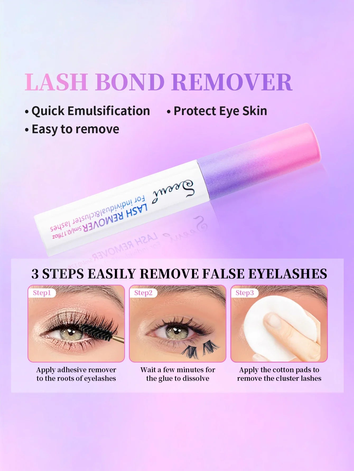 Eyelash Glue and Seal for Clusters – Strong Hold, Long-Lasting Lash Adhesive and Extension Tool