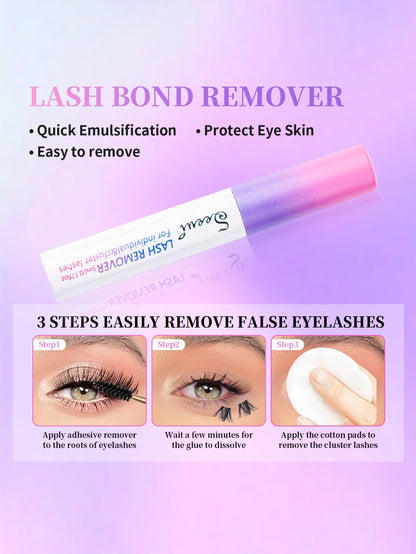 Eyelash Glue and Seal for Clusters – Strong Hold, Long-Lasting Lash Adhesive and Extension Tool