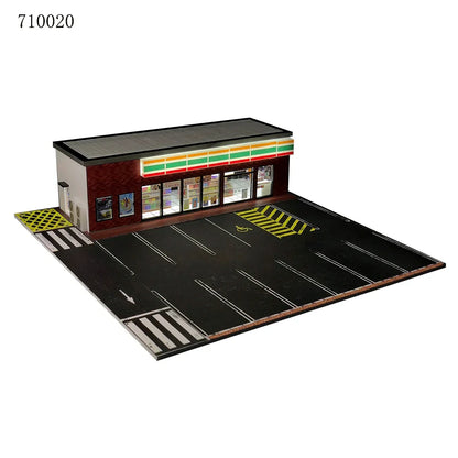 GFans 1:64 Scale Diorama Car Garage Model – LED Lighted Parking Lot DIY City Set for Collection & Display Gifts