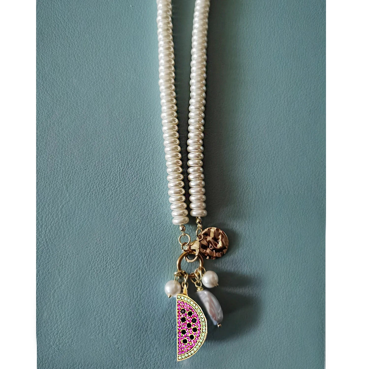 Luxury Pearl Necklace for Women - Adjustable Square Chunky Resin Statement Jewelry