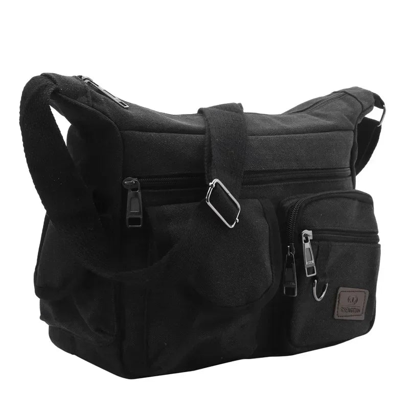 Men's Casual Sling Bag – Vintage Crossbody Messenger Shoulder Bag for Travel & Outdoor Use