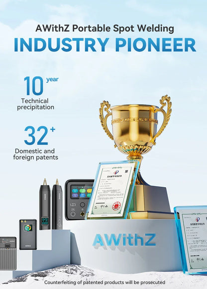 AWithZ Portable Handheld Spot Welder – DIY 90-Gear Adjustable Welding Machine for 18650 Lithium Batteries