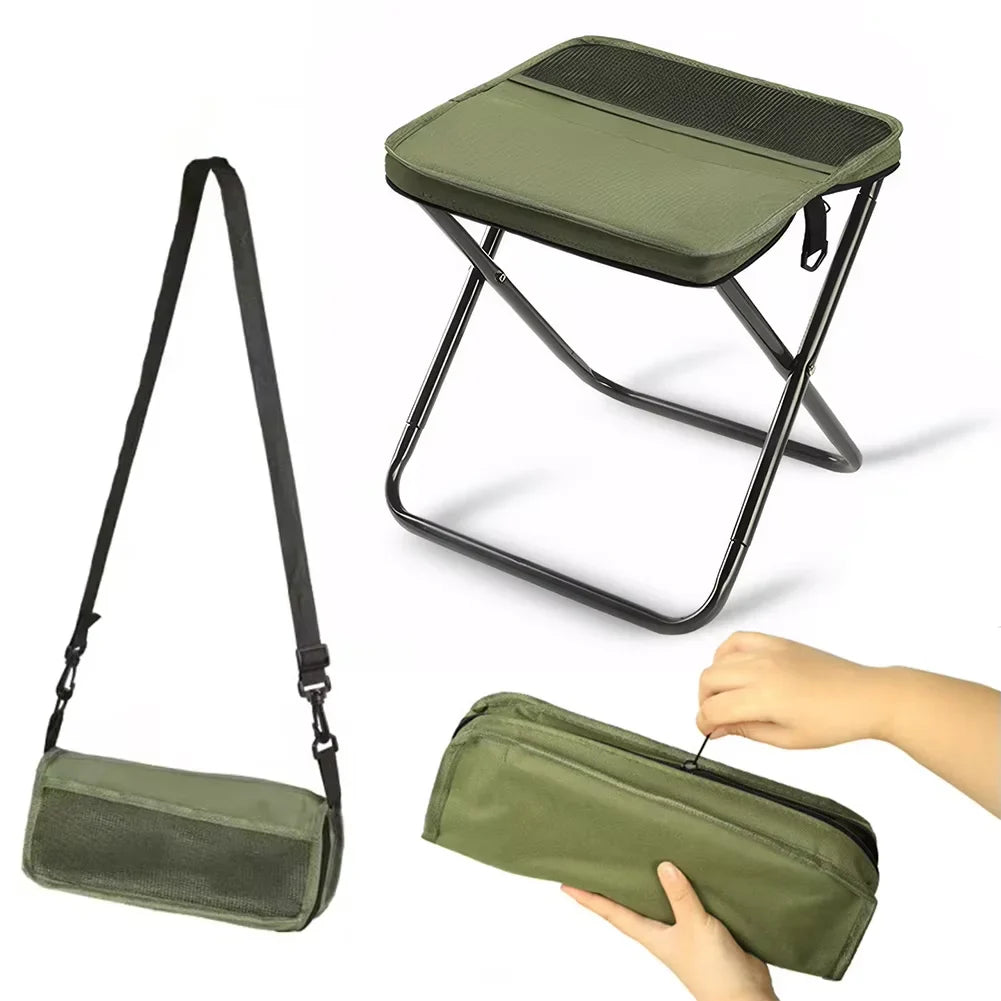 Portable Foldable Backpack Stool — Lightweight Compact Camping Chair for Hiking, Fishing, Picnic & Outdoor Travel