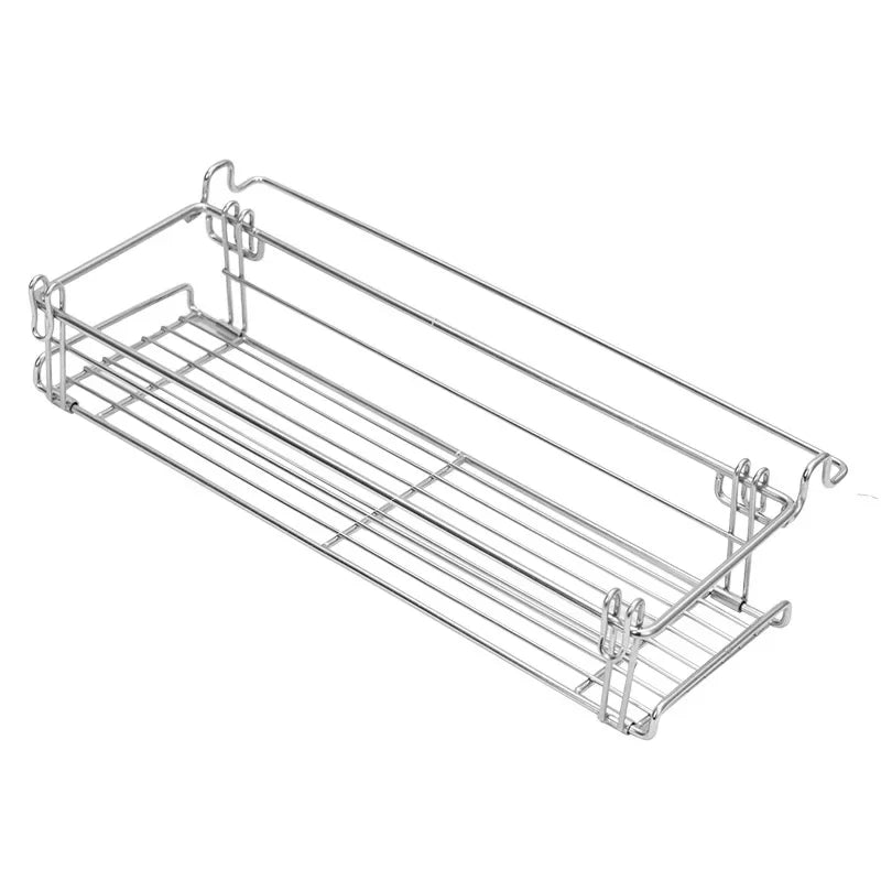 Outdoor Aluminum Table Side Storage Rack - Hanging Mesh Basket Extension Bracket for IGT Folding Tables, Camping & Travel Gear