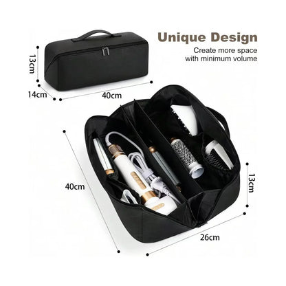 Waterproof Double-Layer Hair Dryer Case for Shark FlexStyle/Dyson Airwrap – Portable Large Capacity Curler Bag